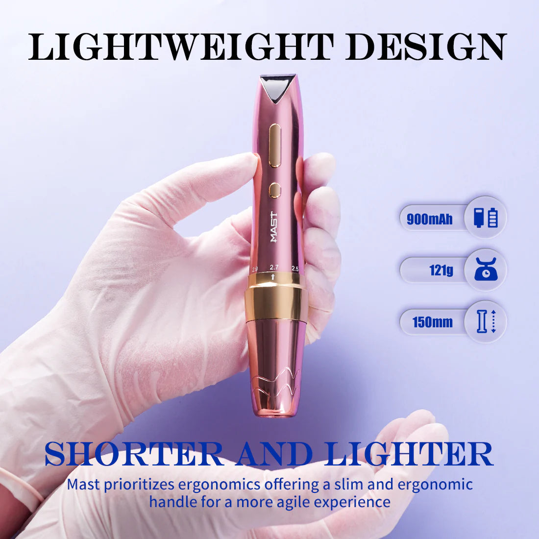 MAST P60 Wireless Tattoo Machine With Diamond Edition Pink - BVShop