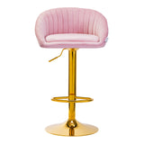4Rico Bar Hocker QS-B16G pink velvet - BVShop