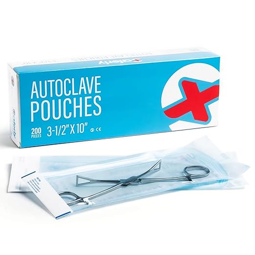 Bolsas de esterilización para autoclave auto-sellantes Saferly 200 unidades 90 × 230 mm