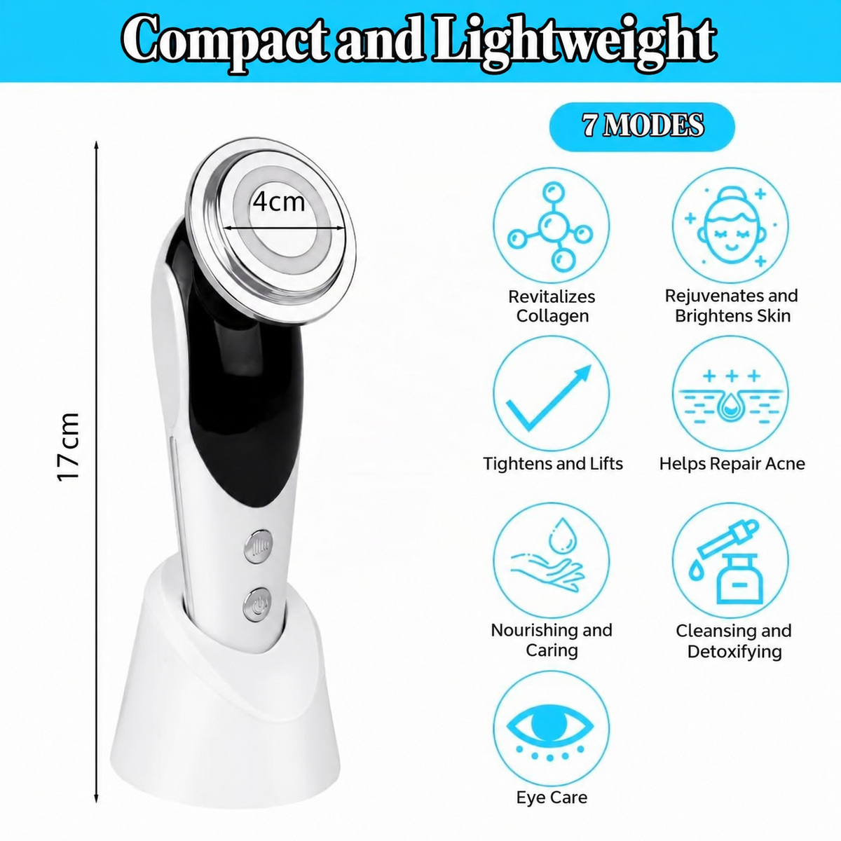 AOGOE EMS face massager with ergonomic facial contact head