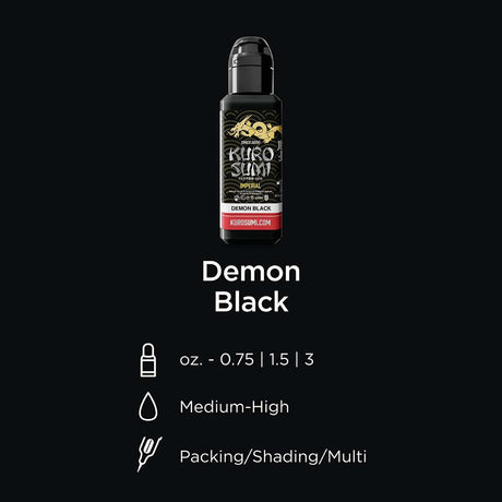 Tinta para tatuajes Kuro Sumi Imperial Demon Black