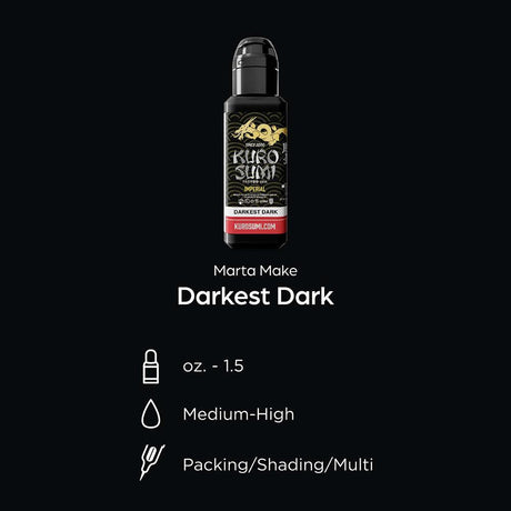 Tinta para tatuajes Kuro Sumi Imperial Darkest Dark 44ml