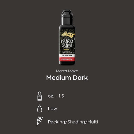 Tinta para tatuajes Kuro Sumi Imperial Medium Dark 44ml