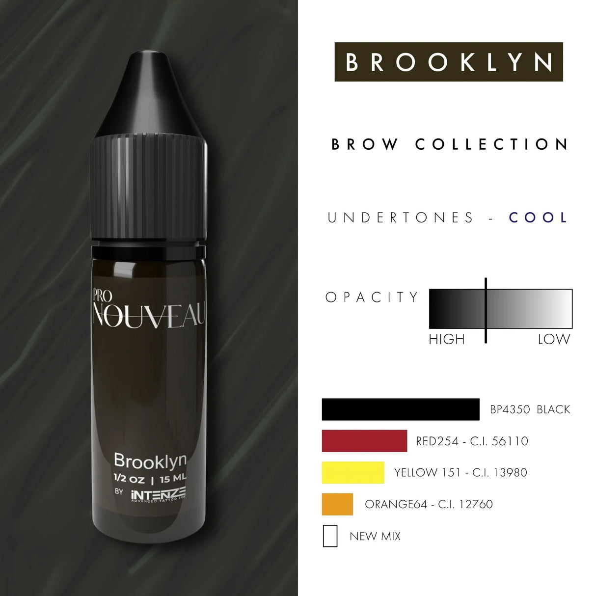 Pigmentos para cejas Pro Nouveau de Intenze Brooklyn 15ml