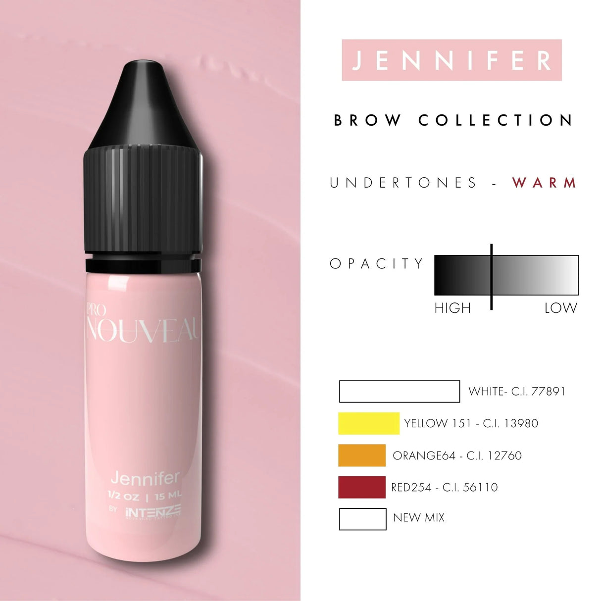 Pigmentos para labios Pro Nouveau Blush de Intenze Jennifer 15ml