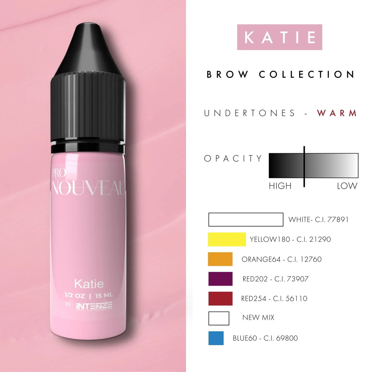 Pigmentos para labios Pro Nouveau Blush de Intenze Katie 15ml
