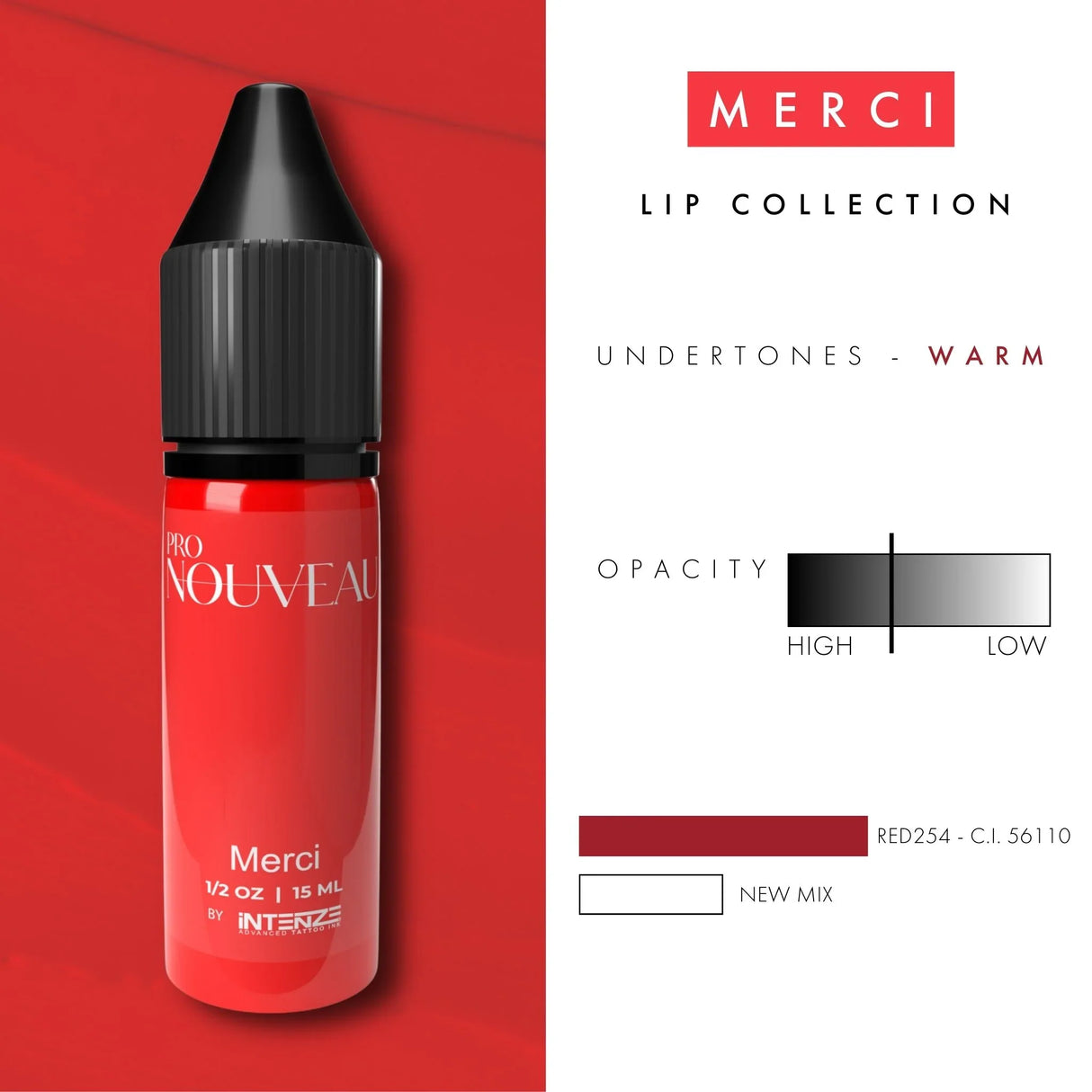 Pigmentos para labios Pro Nouveau de Intenze Merci 15ml