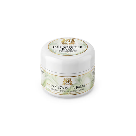 Skin Monarch Ink Booster Balm 30ml, vista en ángulo con tapa y etiqueta frontal