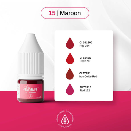 The Pigment 15 Maroon warm maroon lip pigment colour