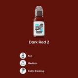 Tinta de Tatuaje Limitless Famosa Mundialmente Rojo Oscuro 2 30ml