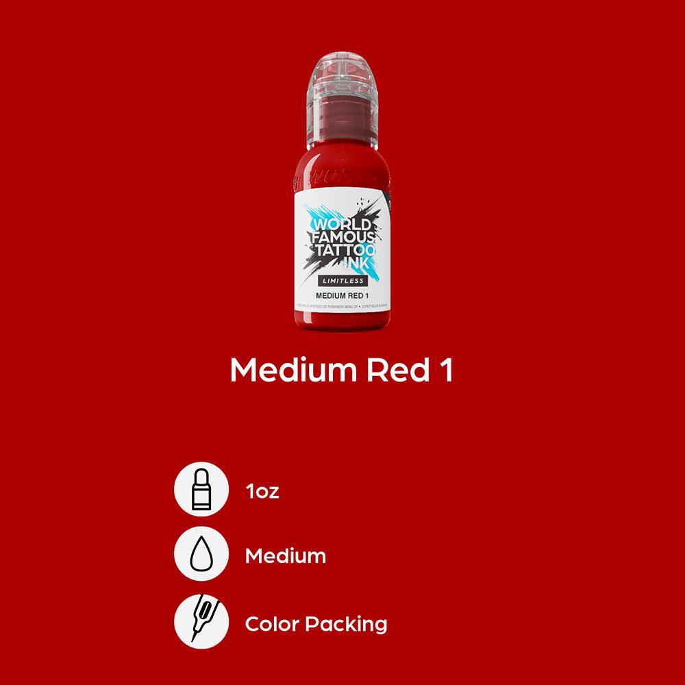 Tinta de Tatuaje Limitless Famosa Mundialmente Medio Rojo 1 30ml