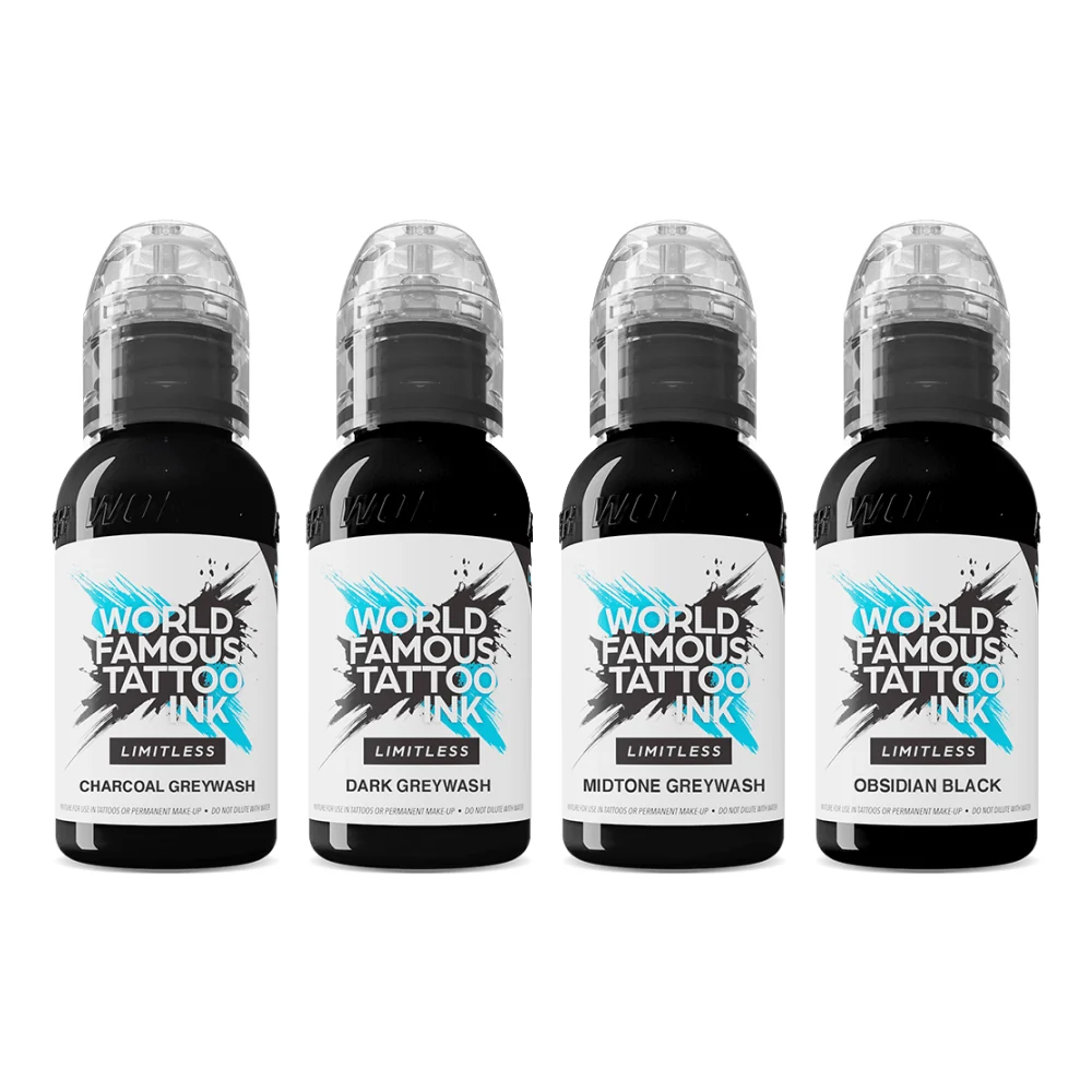 Set de delineado y sombreado de tinta para tatuajes Limitless, mundialmente famoso, 4x30ml
