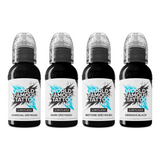Set de delineado y sombreado de tinta para tatuajes Limitless, mundialmente famoso, 4x30ml