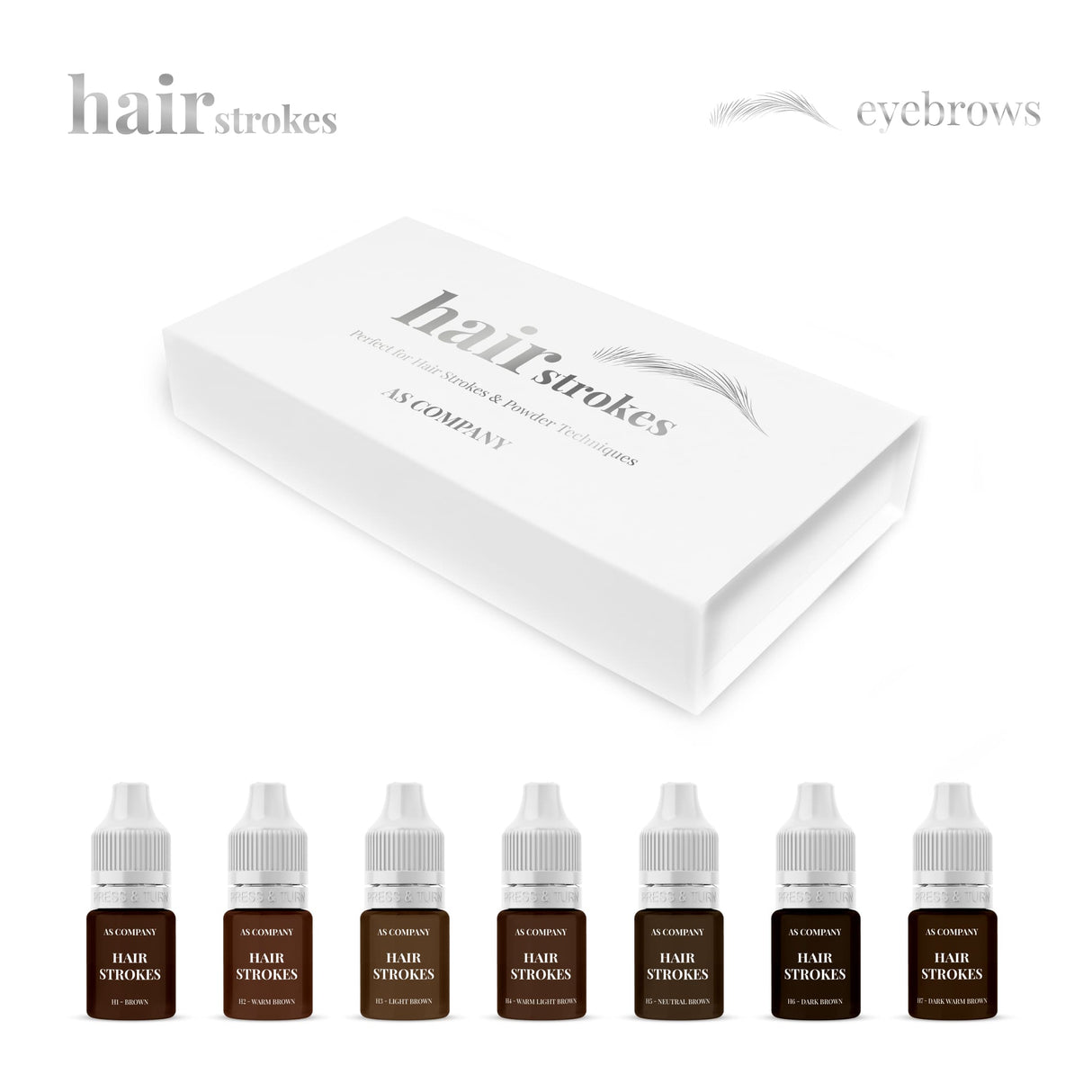AS COMPANY Eyebrow Set Hair Strokes Hybrid Organic-Based 7×6ml - BVShop