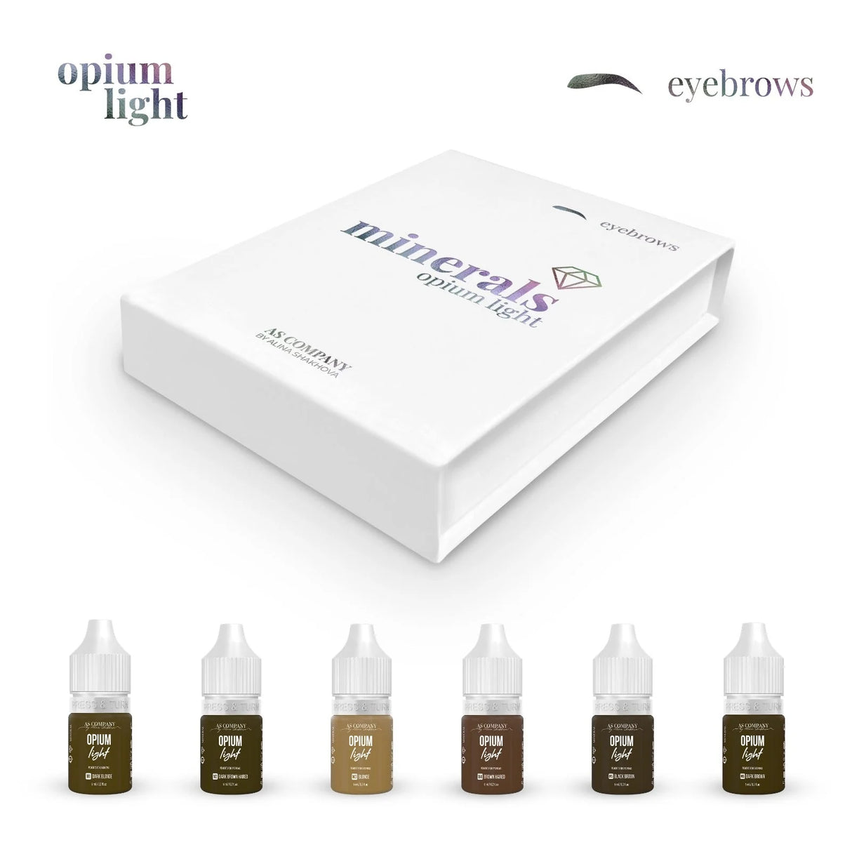Set de Cejas Mineral AS COMPANY (Opium Light) 6pcs/6ml