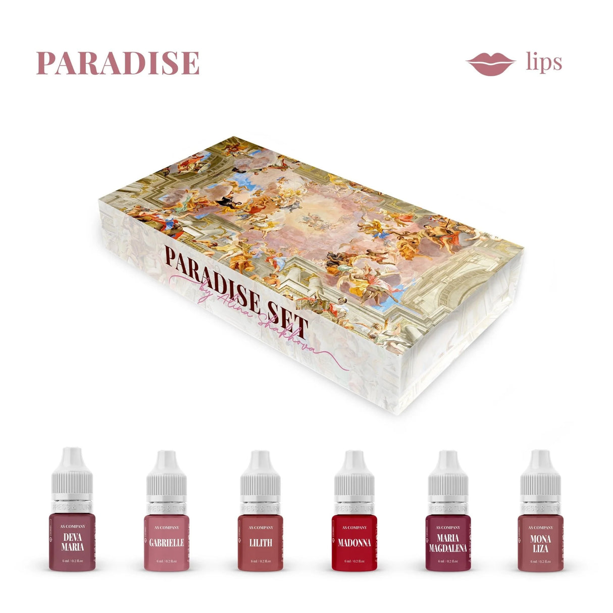 SET DE LABIOS - PARAÍSO POR ALINA SHAKHOVA 6 pcs / 6 ml