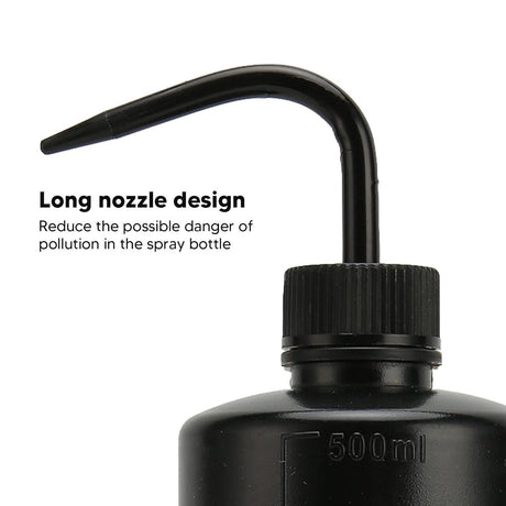 Black Plastic Wash Bottle 500ml - BVShop