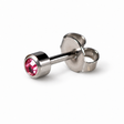 Caflon Blu Piercing Earrings Rose Zircon 4 mm (White Stainless Steel)