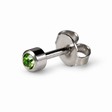 Caflon Blu Piercing Earrings Peridot 4 mm (White Stainless Steel)