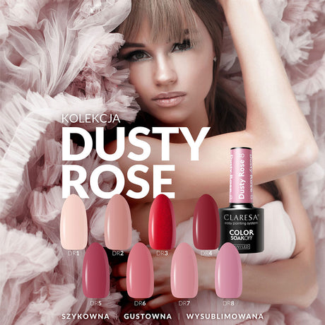 CLARESA Hybrid nail polish DUSTY ROSE 8 -5g - BVShop