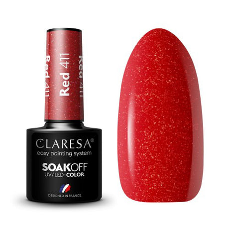 CLARESA Hybrid nail polish RED 411 -5g - BVShop