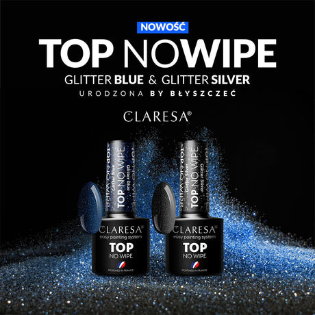 CLARESA Top No Wipe 5g Glitter Silver - BVShop