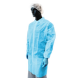 Disposable dressing gown with Velcro strip in XXL size by UNIGLOVES, featuring lightweight material and secure fastening.