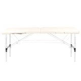 Folding massage table, aluminum comfort, 2-section cream - BVShop