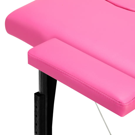 Folding massage table wooden Activ Fizjo comfort 2 segment pink black wood - BVShop