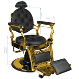 Gabbiano barber chair giulio gold black - BVShop