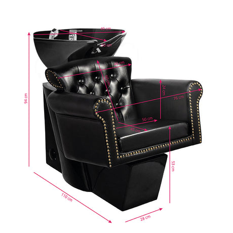 Gabbiano barber wash unit berlin black / black bowl - BVShop