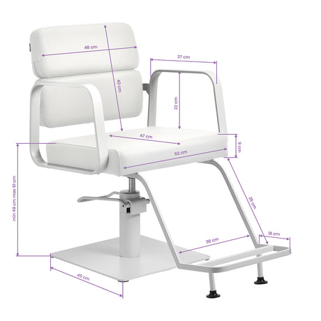 Gabbiano hairdressing chair Porto white white - BVShop