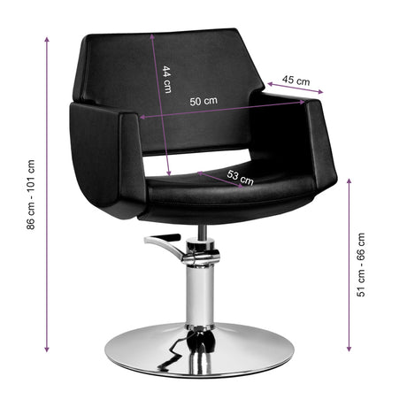 GABBIANO HAIRDRESSING CHAIR SANTIAGO BLACK - BVShop