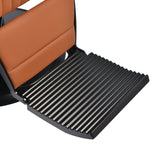 Gabbiano Levi barber chair with black frame brown without stitching at the back - BVShop