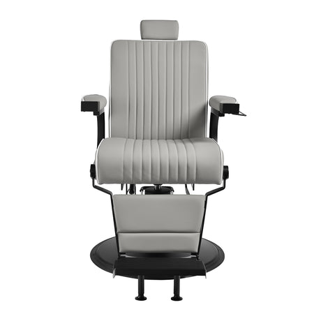 Gabbiano Levi barber chair with black frame gray without stitching at the back - BVShop