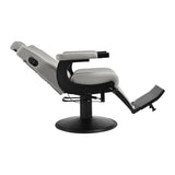 Gabbiano Levi barber chair with black frame gray without stitching at the back - BVShop
