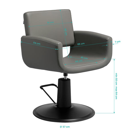 Gabbiano Mataro hairdressing chair gray - BVShop