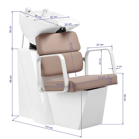 Gabbiano Porto hair wash unit white beige - BVShop