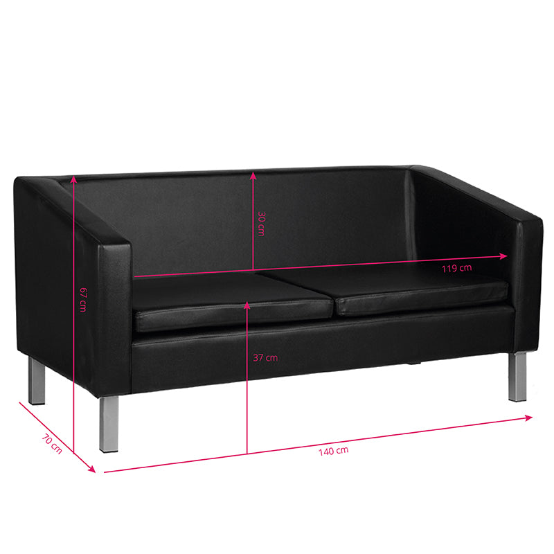 Gabbiano sofa for waiting room bm18003 black - BVShop