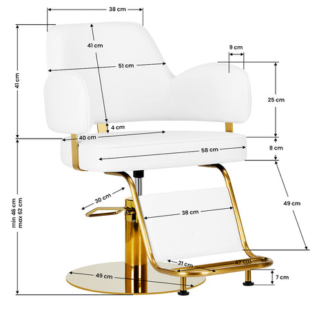 Hairdressing chair Gabbiano Linz NQ Gold White - BVShop