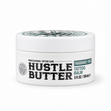 Hustle Butter Fragrance-Free Tattoo Balm 150ml jar on a white background with a natural shadow