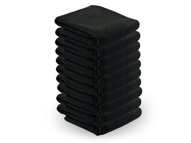 Microfiber towel 73x40cm 10pcs black - BVShop