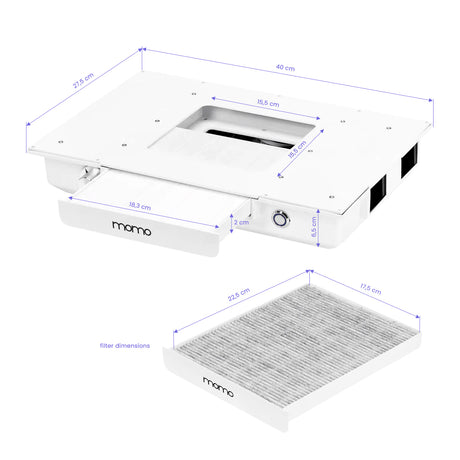 Momo professional J-02 built-in cassette dust absorber white - BVShop