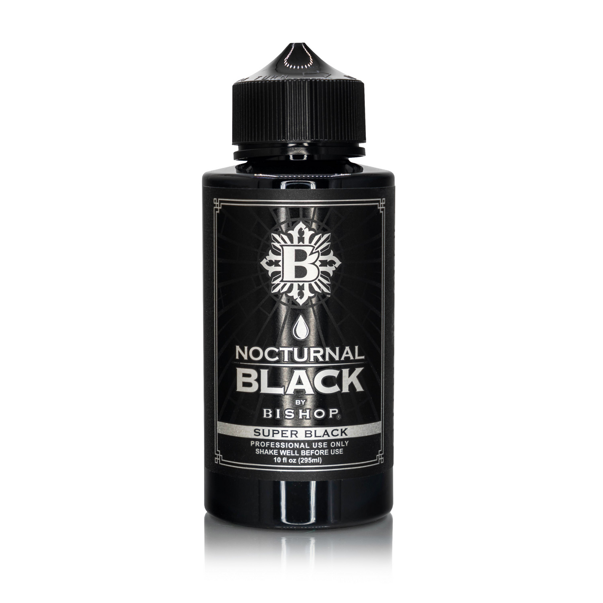 Nocturnal By Bishop Super Black 295ml — botella sobre fondo blanco