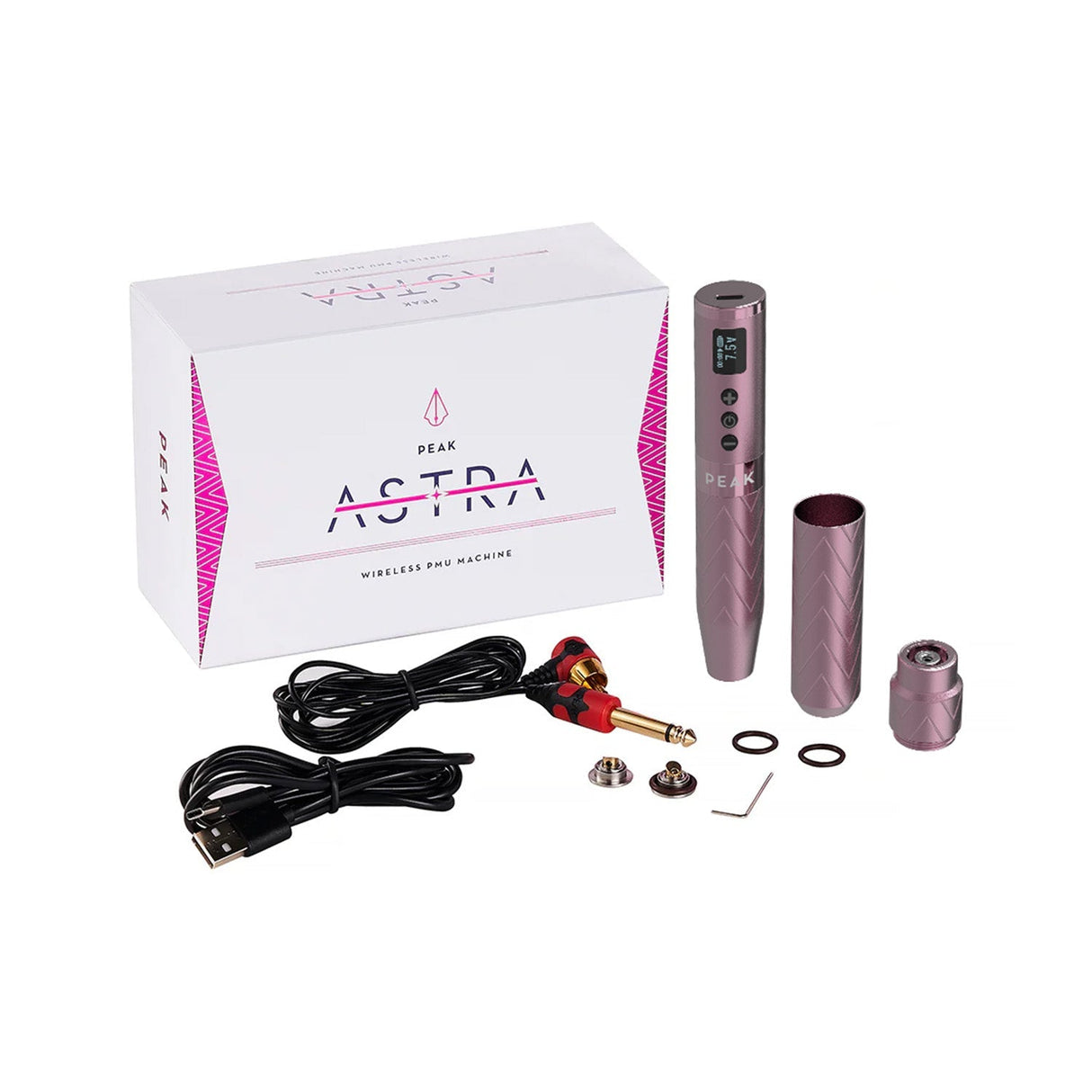 Peak Astra PMU machine kit, pink, full contents