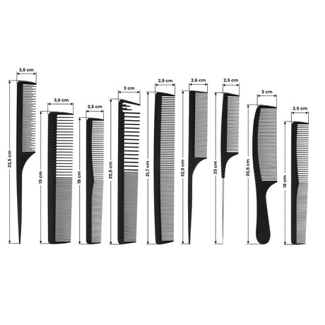 Set of combs carbon n-20 9 pcs - BVShop