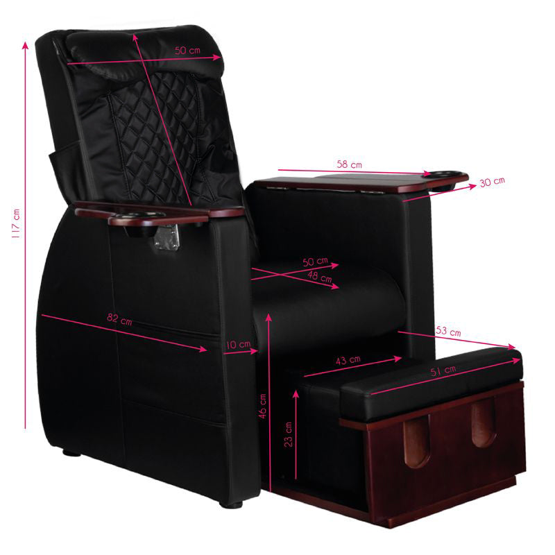 Spa chair for pedicure with back massage azzurro 101 black - BVShop