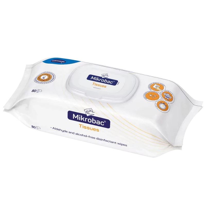 Toallitas Mikrobac para desinfección de superficies sin alcohol 18cm x 20cm