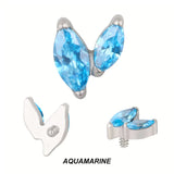 Puntas de piercing de titanio con circonio