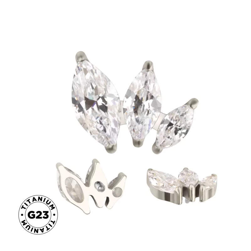 Anillo de titanio con marquesa arreglada